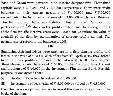 Yash and Karan were partners in an interior designer firm. Their fixed 